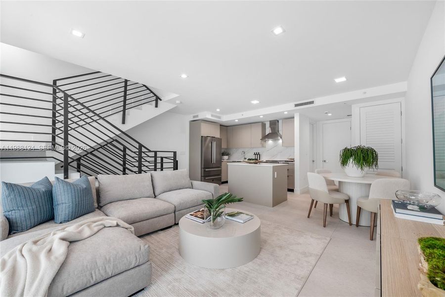 Furnished interior view inside a new home in , Miami (Image 8). Furnished interior view inside a new home in , Miami (Image 8).