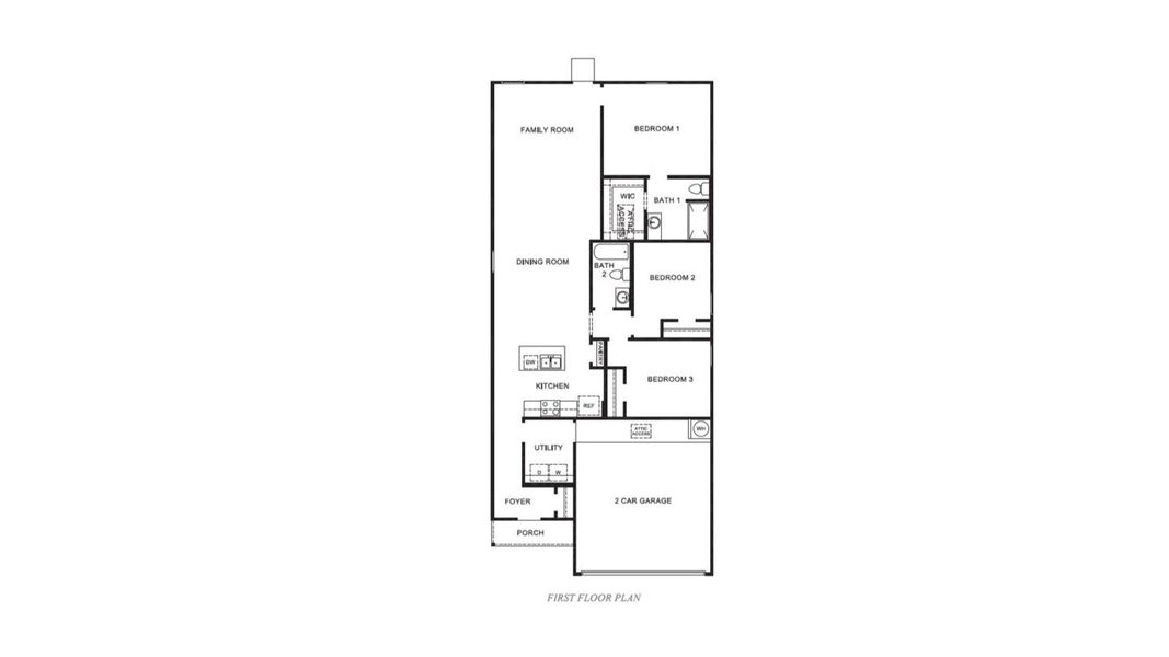 2D floor plan layout for the Caprock by D.R. Horton in Millbrooke, Wallis, TX (Image 3).
