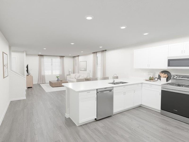 Enjoy a welcoming, open living area - Artist`s rendering of the Lilly by Highland Homes