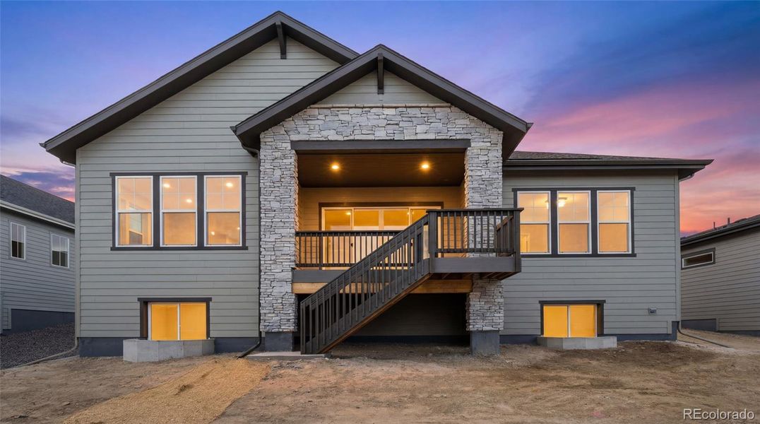 Exterior details and patio area of a home in Hilltop at Inspiration, Aurora (Image 25).