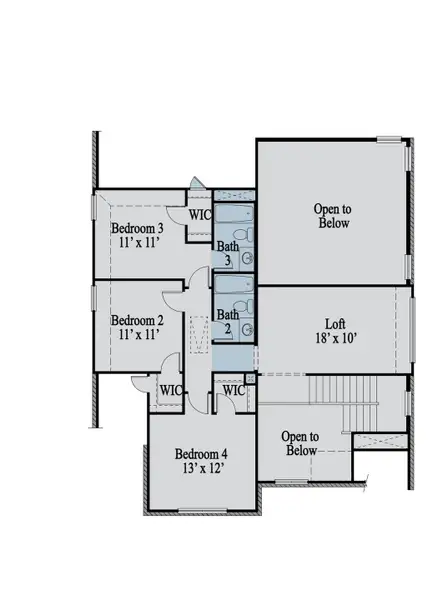 2D floor plan layout of this home in Legacy Hills, Celina, TX (Image 4).