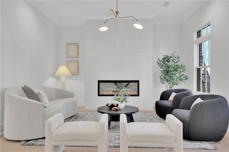 Furnished interior view inside a new home in Skyview On Broad, Sugar Hill (Image 15).