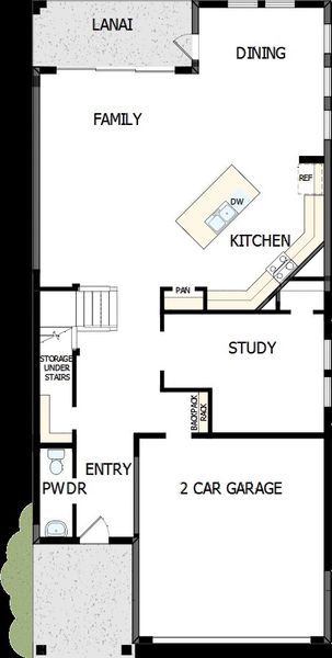 2D floor plan layout of this home in Persimmon Park - Garden Series, Wesley Chapel, FL (Image 4).