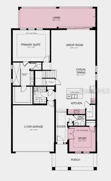 2D floor plan layout of this home in Timber Ridge, Plant City, FL (Image 2).