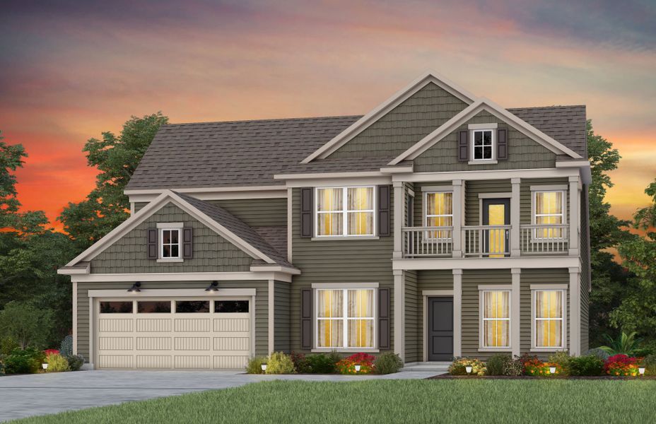 Front exterior of a new home in Kinsdale, Lancaster, SC, highlighting curb appeal (Image 21).