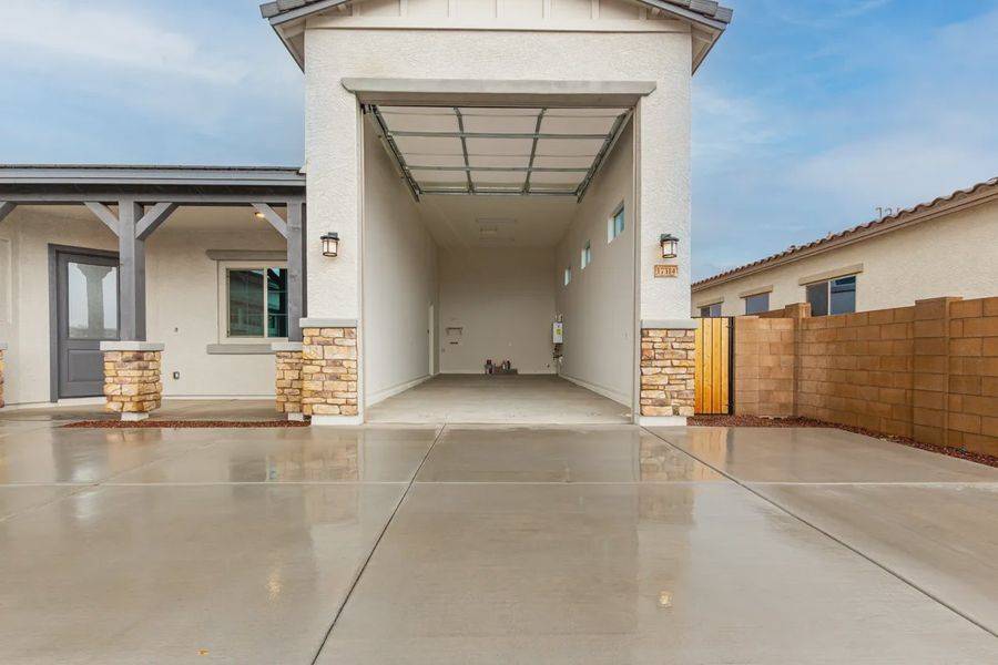 Exterior details and patio area of a home in Valencia at Granite Vista, Waddell (Image 21).