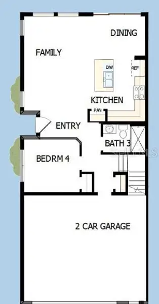 2D floor plan layout of this home in North River Ranch – Townhomes, Parrish, FL (Image 4).
