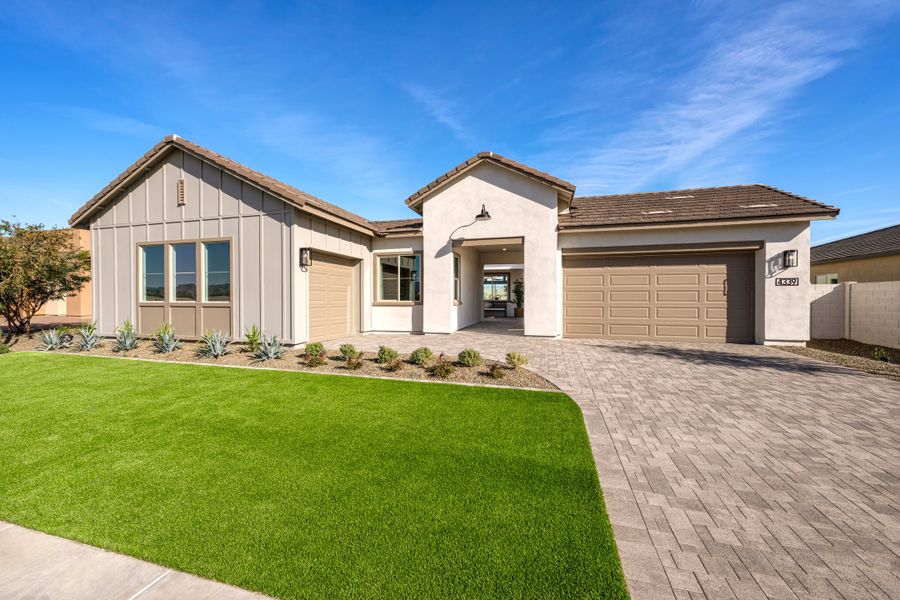 Representative exterior photo of a completed home built from the Mojave Plan 60-3 by Tri Pointe Homes in Abel Ranch, Goodyear, AZ (Image 18).