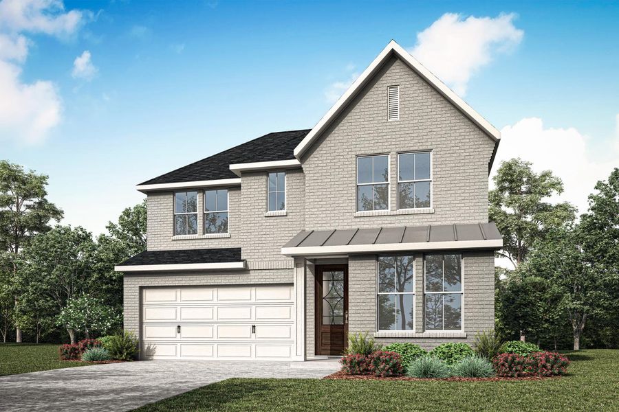 Representative exterior photo of a completed home built from the Willow by Tri Pointe Homes in Treeline, Justin, TX (Image 19). Representative exterior photo of a completed home built from the Willow by Tri Pointe Homes in Treeline, Justin, TX (Image 19).