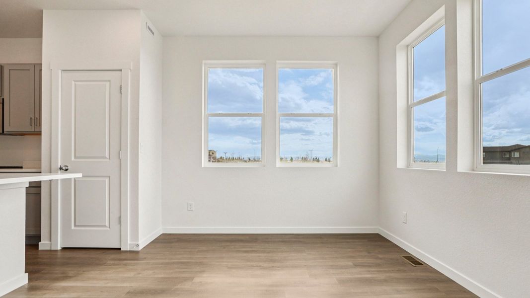 Furnished interior view inside a new home in Windler Townhomes, Aurora (Image 12). Furnished interior view inside a new home in Windler Townhomes, Aurora (Image 12).