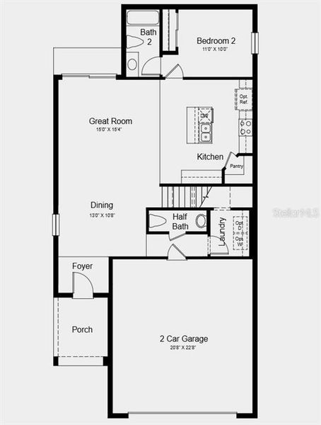 2D floor plan layout of this home in Waterstone, Groveland, FL (Image 3).