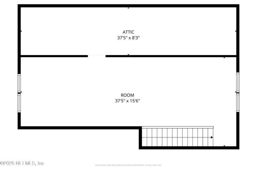 2D floor plan layout of this home in Palm Coast Homes, Palm Coast, FL (Image 6).