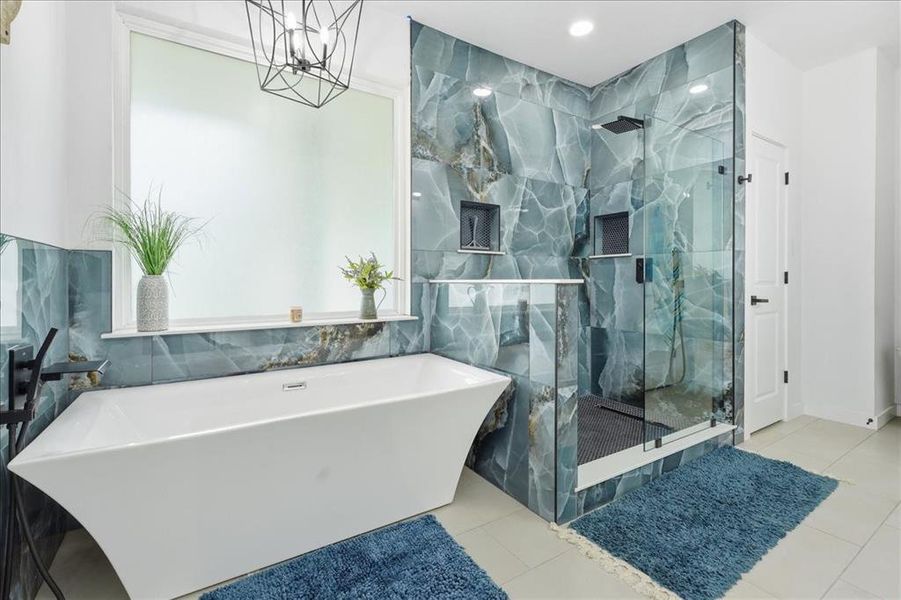Spa-like Bath with Soaking Tub and Separate Shower Spa-like Bath with Soaking Tub and Separate Shower