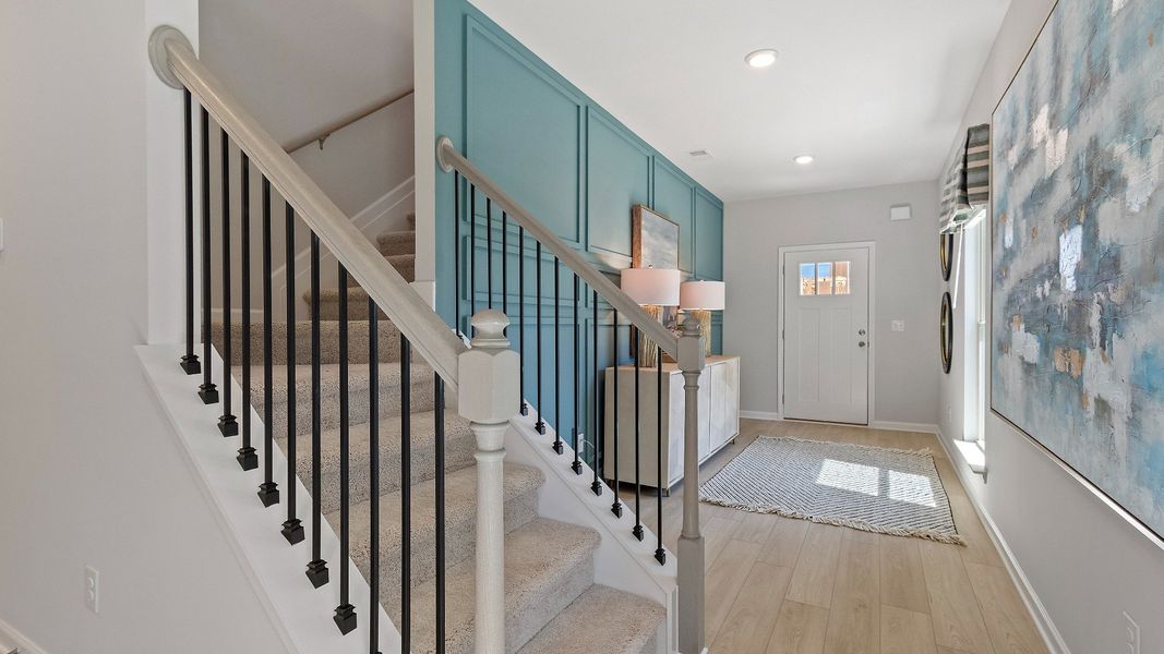 Representative furnished interior of a home built from the Reagan by DRB Homes in Towne Center, Hampton (Image 5).