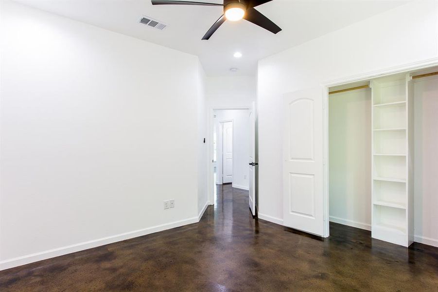 Unfurnished bedroom #3 with ceiling fan