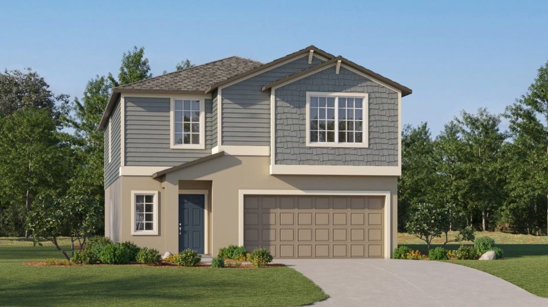 A covered entryway and horizontal lap siding define this inviting exterior A covered entryway and horizontal lap siding define this inviting exterior