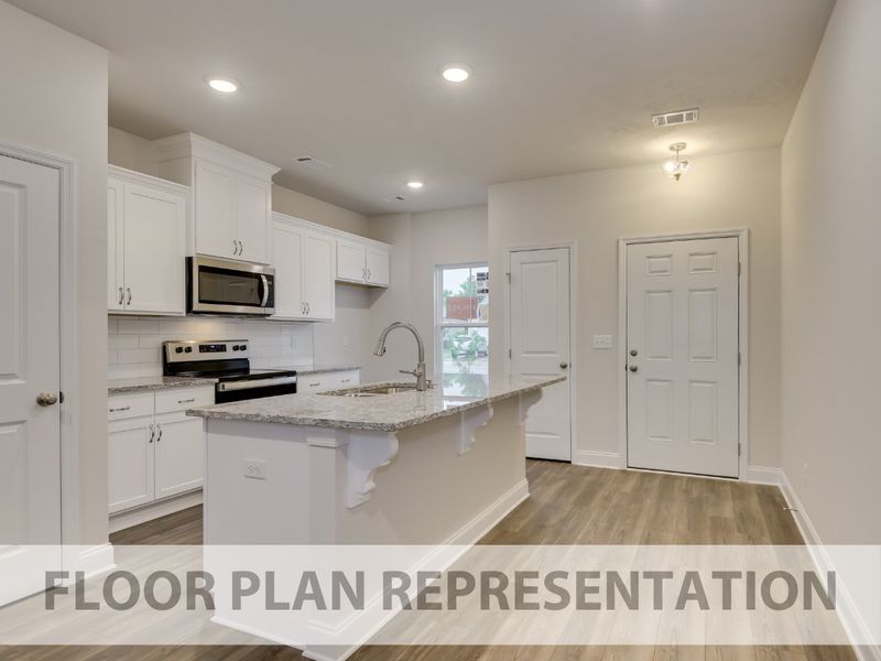 Sleek Modern Kitchen in Athens 2 Bedroom Townhome - Ivey Homes