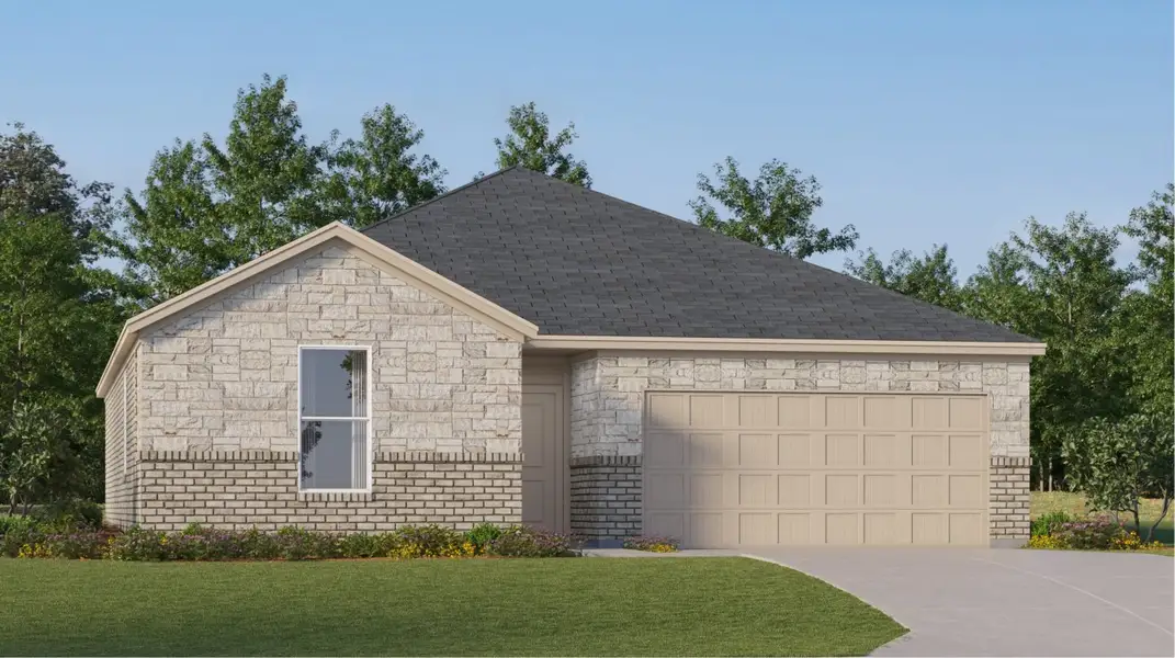 Front exterior of a new home in Synova, Crosby, TX, highlighting curb appeal (Image 1). Front exterior of a new home in Synova, Crosby, TX, highlighting curb appeal (Image 1).