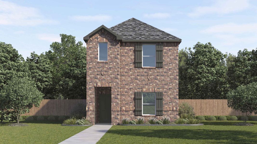 Front exterior of a new home in Elevon, Lavon, TX, highlighting curb appeal (Image 1). Front exterior of a new home in Elevon, Lavon, TX, highlighting curb appeal (Image 1).