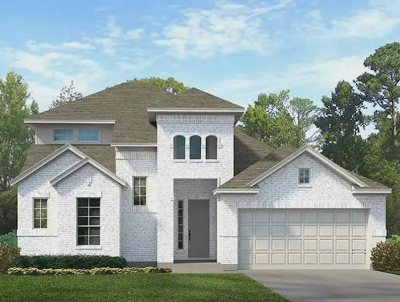 Representative exterior photo of a completed home built from the Gianna by Chesmar Homes in Artavia, Conroe, TX (Image 1). Representative exterior photo of a completed home built from the Gianna by Chesmar Homes in Artavia, Conroe, TX (Image 1).
