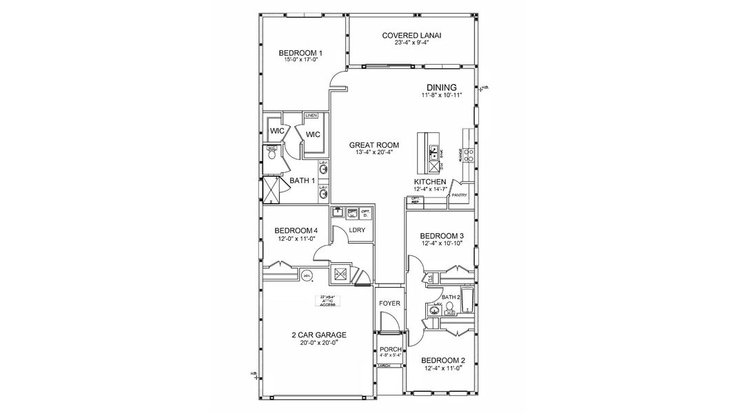 2D floor plan layout for the Delray by D.R. Horton in Legacy Preserve, Parrish, FL (Image 3). 2D floor plan layout for the Delray by D.R. Horton in Legacy Preserve, Parrish, FL (Image 3).