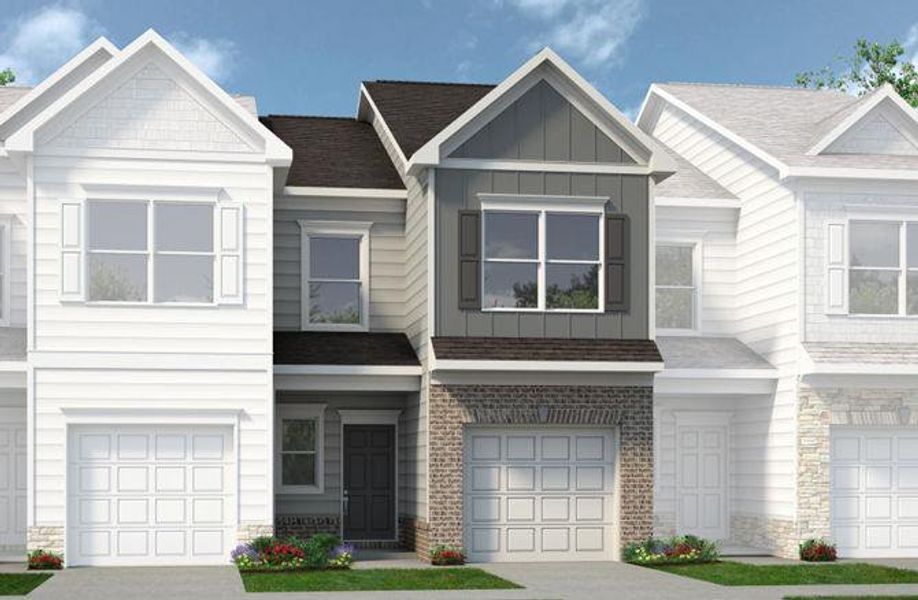 Front exterior of a new home in Johnson Crossing, Cartersville, GA, highlighting curb appeal (Image 1). Front exterior of a new home in Johnson Crossing, Cartersville, GA, highlighting curb appeal (Image 1).