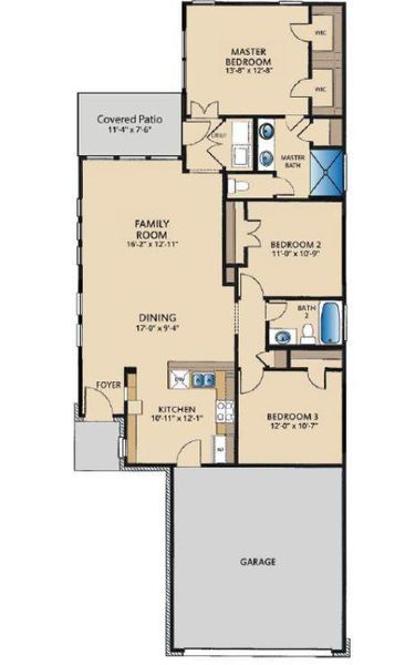 2D floor plan layout of this home in Crosswinds, Kyle, TX (Image 5).