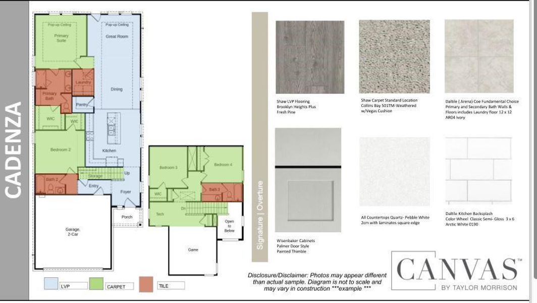 Design Selections.  Home is under construction and selections are subject to change.