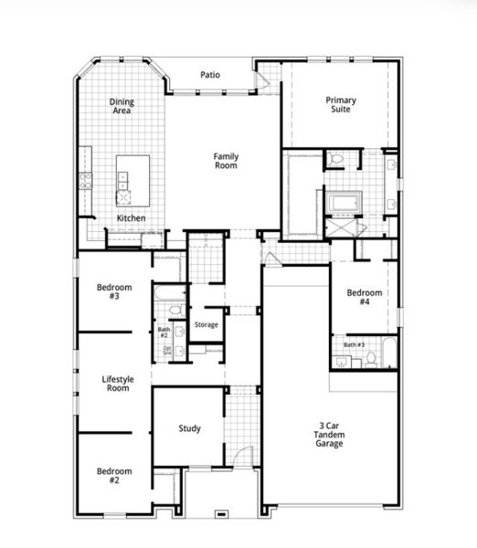 2D floor plan layout for the Fleetwood by Highland Homes in Devonshire, Forney, TX (Image 5).