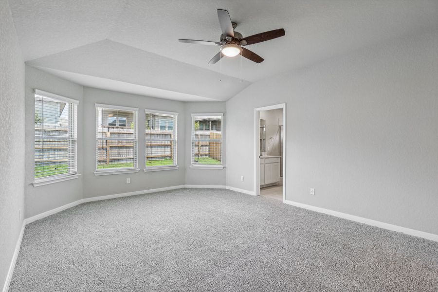 Primary suite in the Allen floorplan at a Meritage Homes community. Primary suite in the Allen floorplan at a Meritage Homes community.