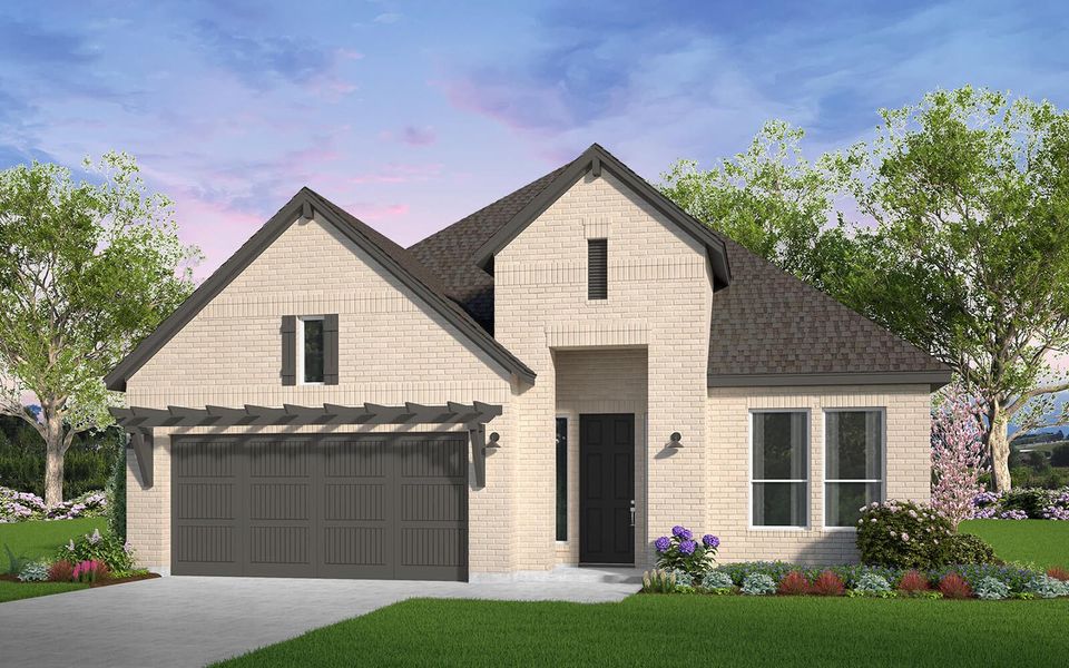 Representative exterior photo of a completed home built from the Knox by Brookfield Residential in 50' Traditional Homes at Elyson, Katy, TX (Image 14).