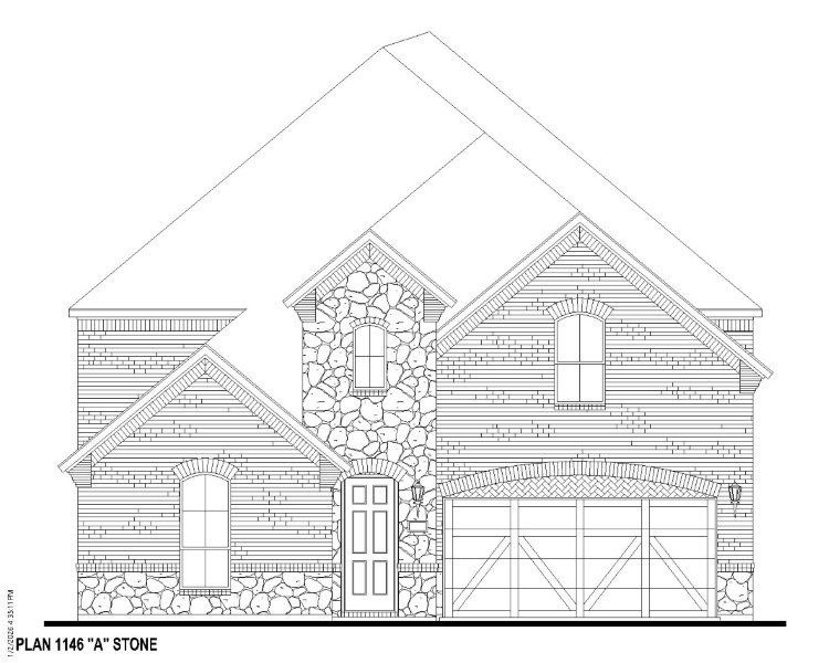 Plan 1146 Elevation A w/ Stone