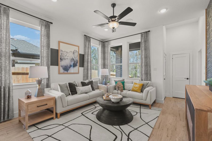 Representative furnished interior of a home built from the Athens by Chesmar Homes in The Woodlands Hills, Willis (Image 14).
