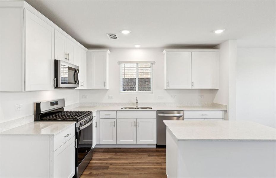 Abundant cabinet space in kitchen