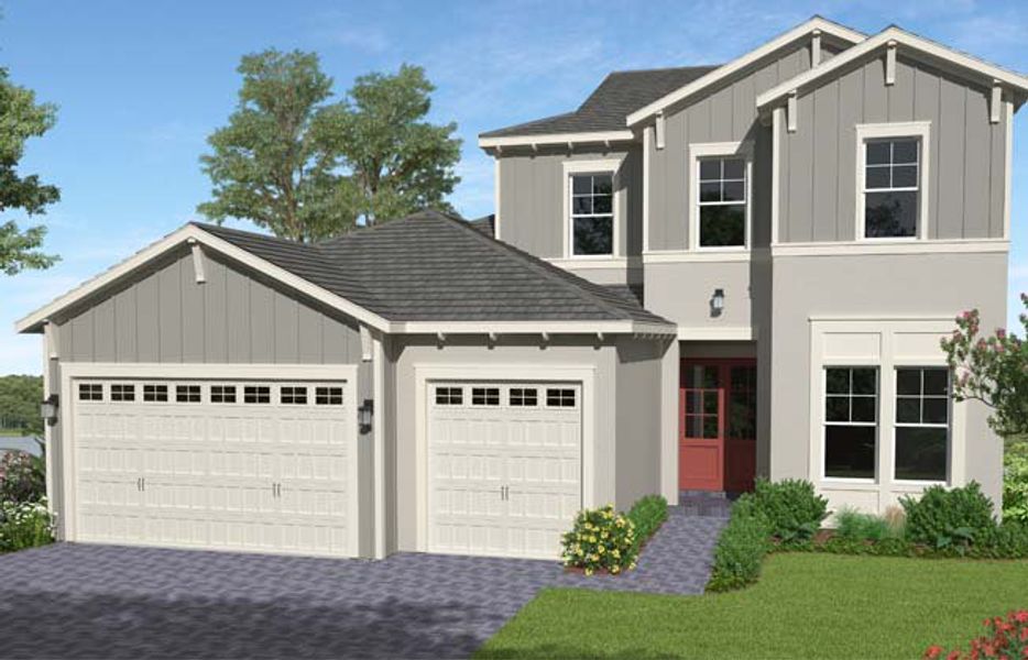 Representative exterior photo of a completed home built from the Tanager Grand by Minto Communities in Westlake, Loxahatchee, FL (Image 4).