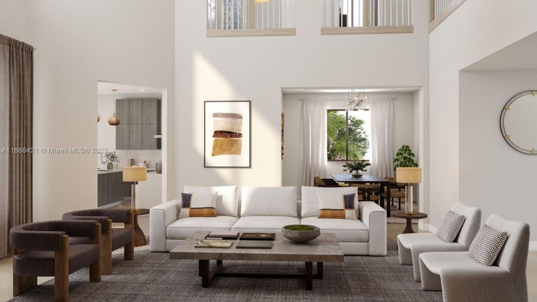 Furnished interior view inside a new home in Killian Grove, Miami (Image 2).