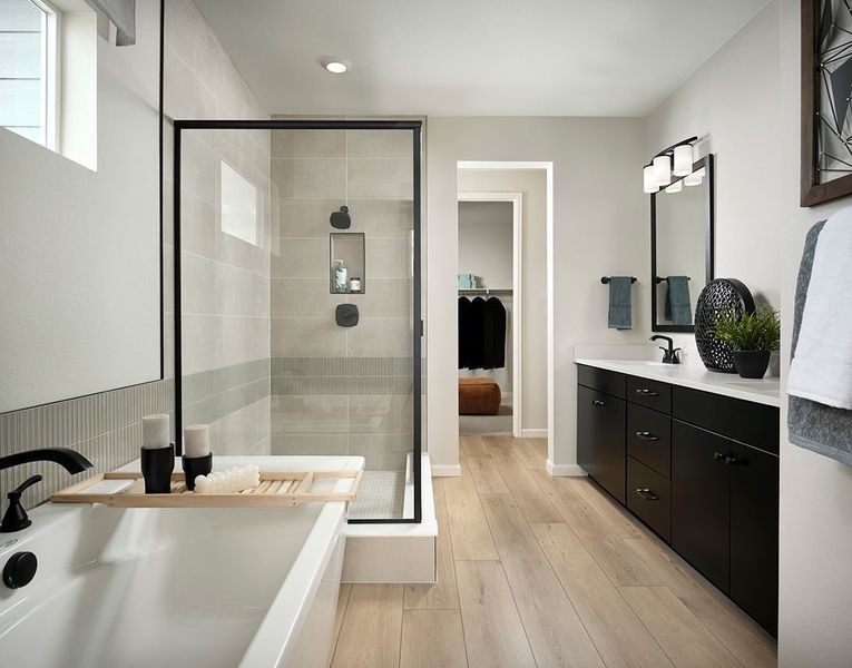 Furnished interior view inside a new home in Medley at Reunion Ridge, Commerce City (Image 13).