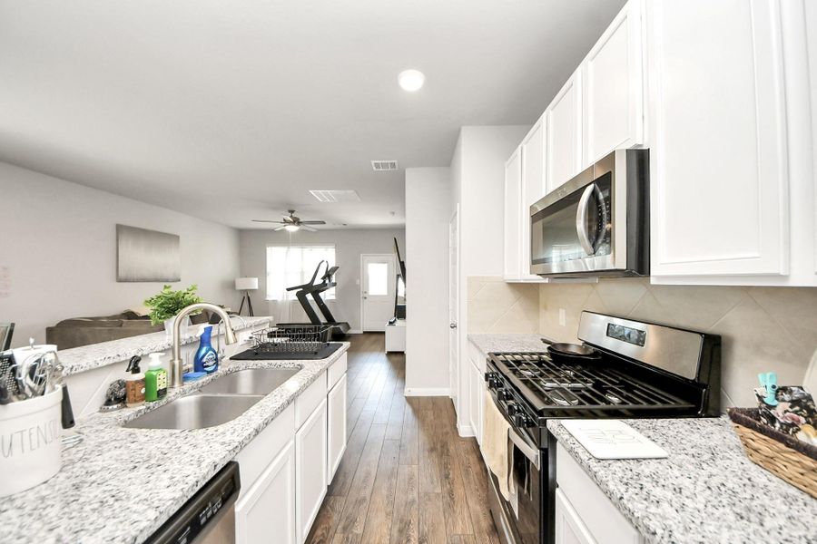 Kitchen view to the living room