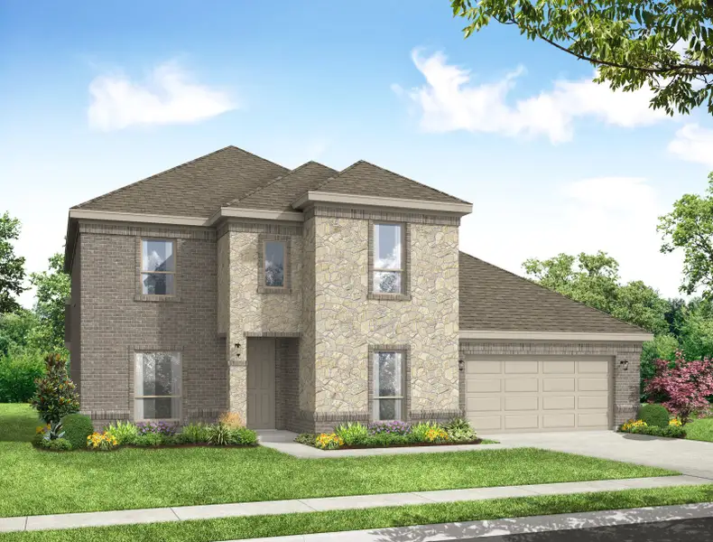 Representative exterior photo of a completed home built from the Radcliffe by Impression Homes in Still Water Lake Estates, Godley, TX (Image 6).