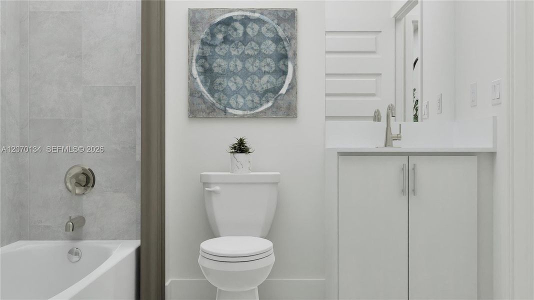 Furnished interior view inside a new home in , Miami (Image 11).