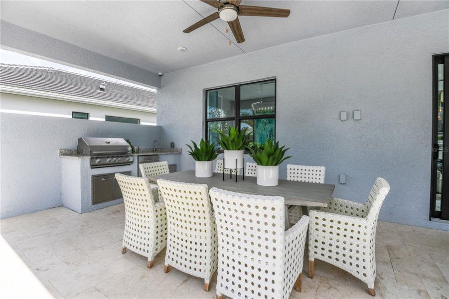 Exterior details and patio area of a home in Cresswind Lakewood Ranch, Lakewood Ranch (Image 4).