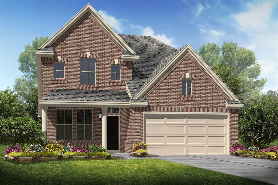 Stunning Palmer II home design by K. Hovnanian Homes with elevation C in the beautiful Windrose Green. (*Artist rendering used for illustration purposes only.)