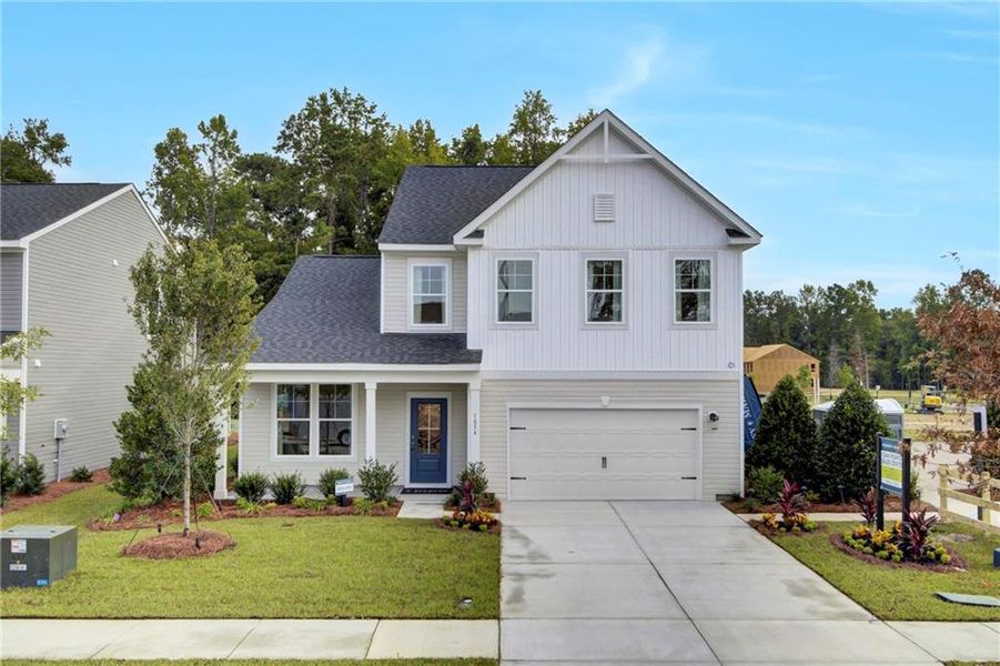 Front exterior of a new home in Kingsley, Acworth, GA, highlighting curb appeal (Image 1). Front exterior of a new home in Kingsley, Acworth, GA, highlighting curb appeal (Image 1).