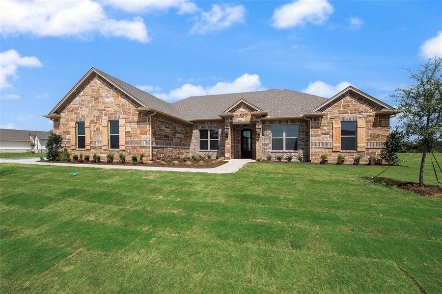 Front exterior of a new home in , Glen Rose, TX, highlighting curb appeal (Image 22). Front exterior of a new home in , Glen Rose, TX, highlighting curb appeal (Image 22).