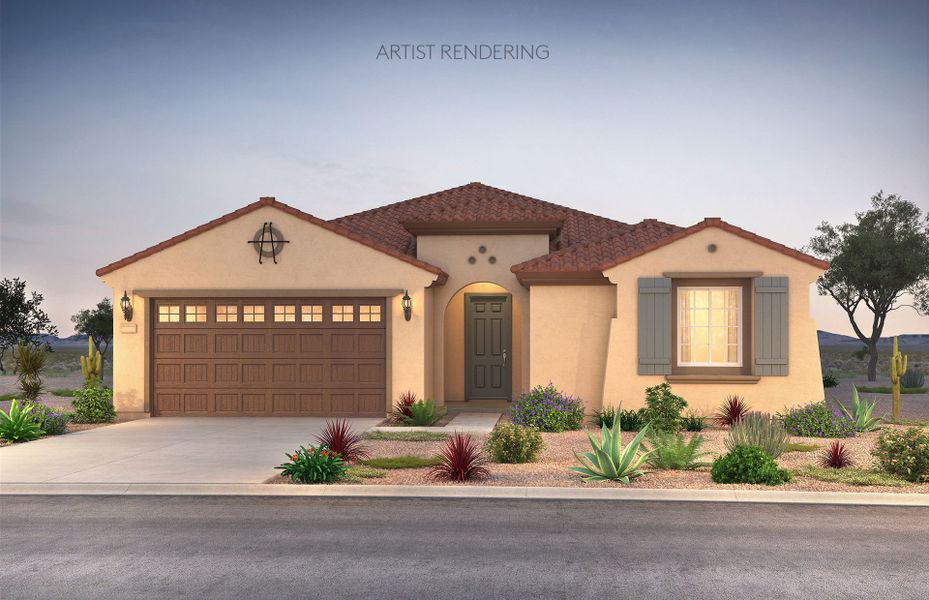 Representative exterior photo of a completed home built from the Parklane by Pulte Homes in Aloravita, Peoria, AZ (Image 17).