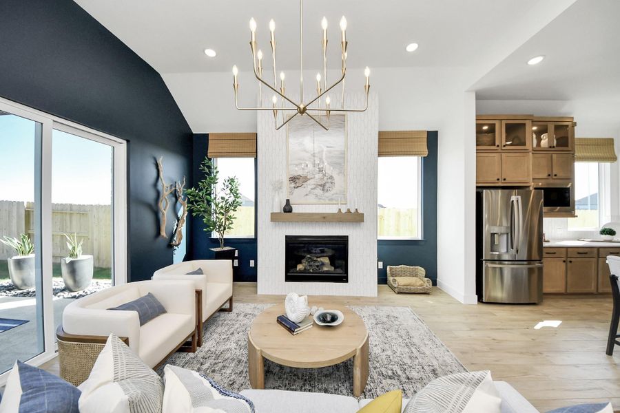 Furnished interior view inside a new home in Meridiana Courtyard Collection, Manvel (Image 12). Furnished interior view inside a new home in Meridiana Courtyard Collection, Manvel (Image 12).