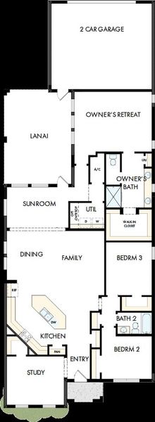 2D floor plan layout of this home in Vistera of Venice – Cottage Series, Nokomis, FL (Image 2). 2D floor plan layout of this home in Vistera of Venice – Cottage Series, Nokomis, FL (Image 2).