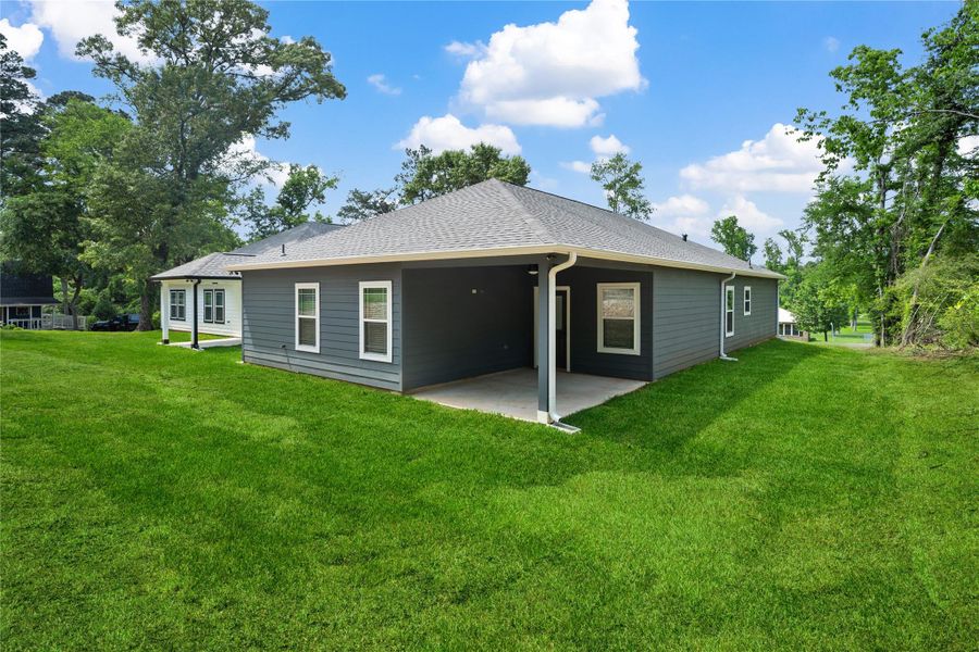 Rear of home with 11 x 14 covered porch.