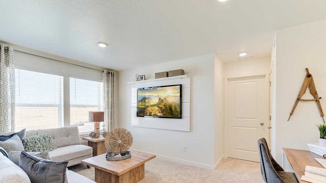 Furnished interior view inside a new home in Revere at Johnstown, Johnstown (Image 13). Furnished interior view inside a new home in Revere at Johnstown, Johnstown (Image 13).