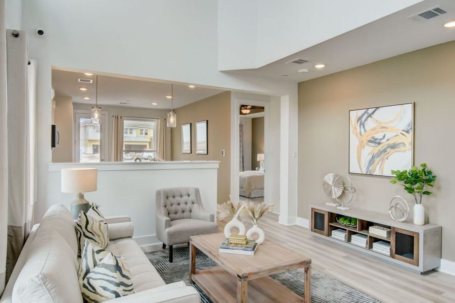 Furnished interior view inside a new home in Center 45, Round Rock (Image 15).